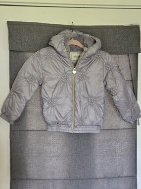Le Chic Lilac Hooded Fur Lined Girls Size 7 Winter Jacket Coat Boutique
